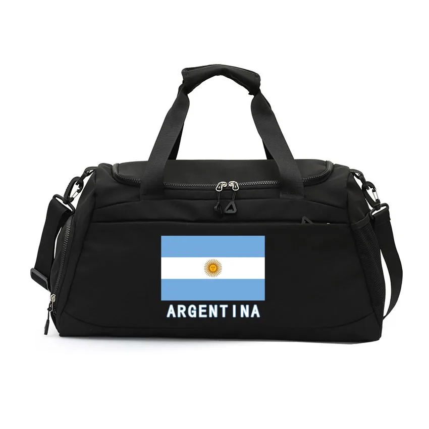 

New Beach Shoulder Bag Argentina Flag Printed Travel Luggage Bag with Shoe Handbag Fitness Yoga Basketball Shoulder Handbags