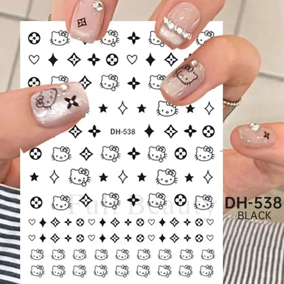 Sanrio Hello Kitty Nail Sticker Cute Cartoon Diversify Back Glue Nail Patch Highly Attractive Charm Holiday Gifts