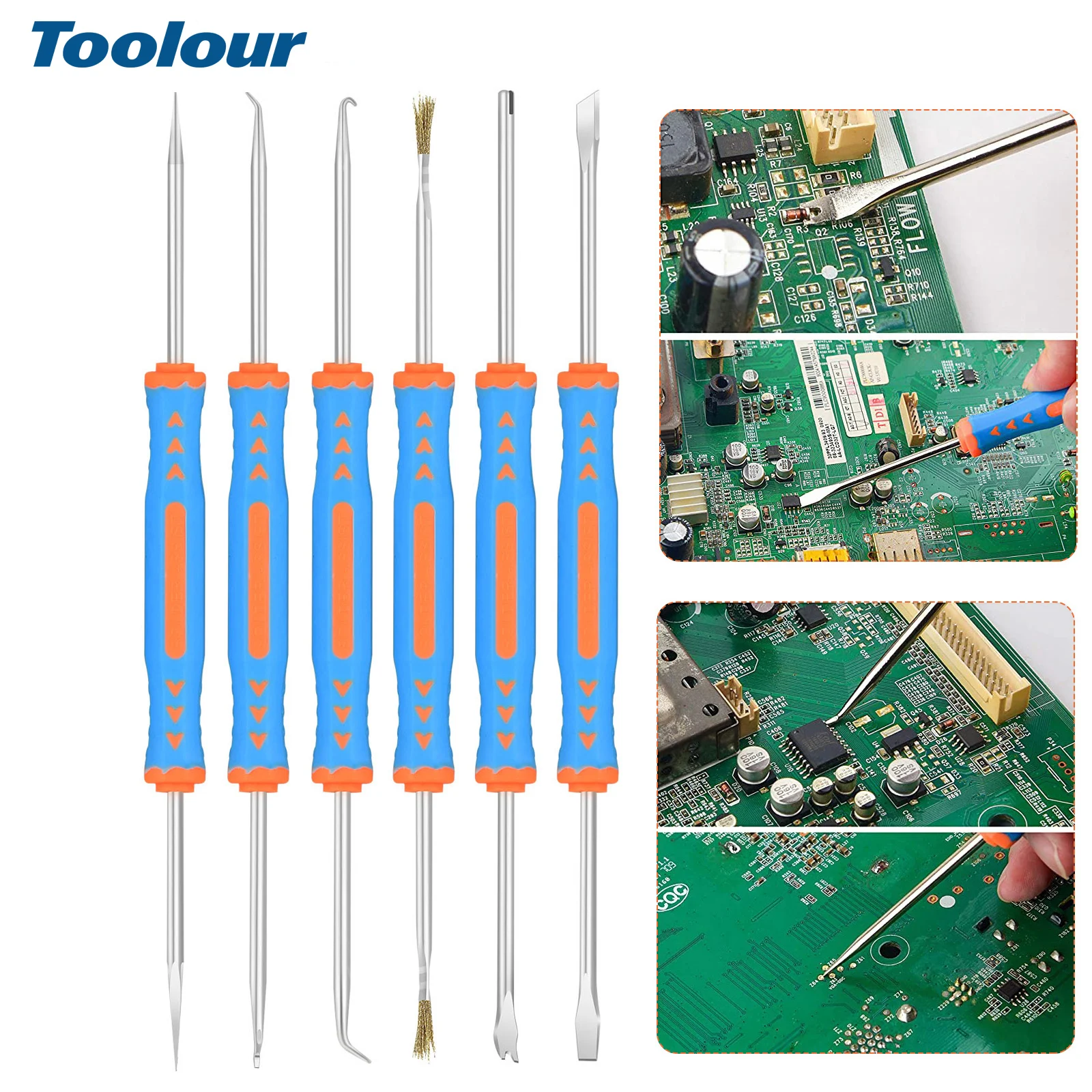 

Toolour 6 шт., вспомогательный инструмент для распайки, набор инструментов для припоя, вспомогательные инструменты для припоя для прецизионной пайки электроники