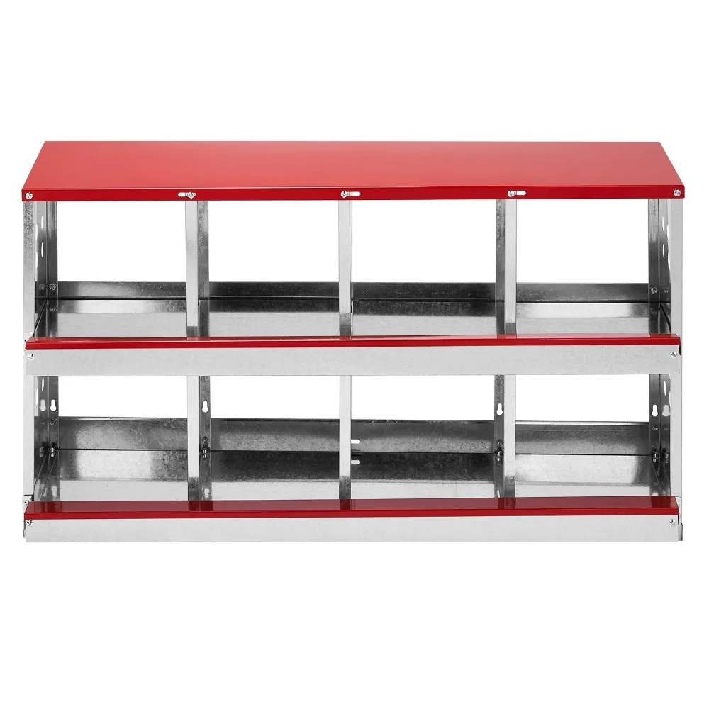 

8-Compartment Steel & Plastic Chicken Nesting Box – Durable, Hen-Friendly Egg Laying Station with Roll-Away Protection