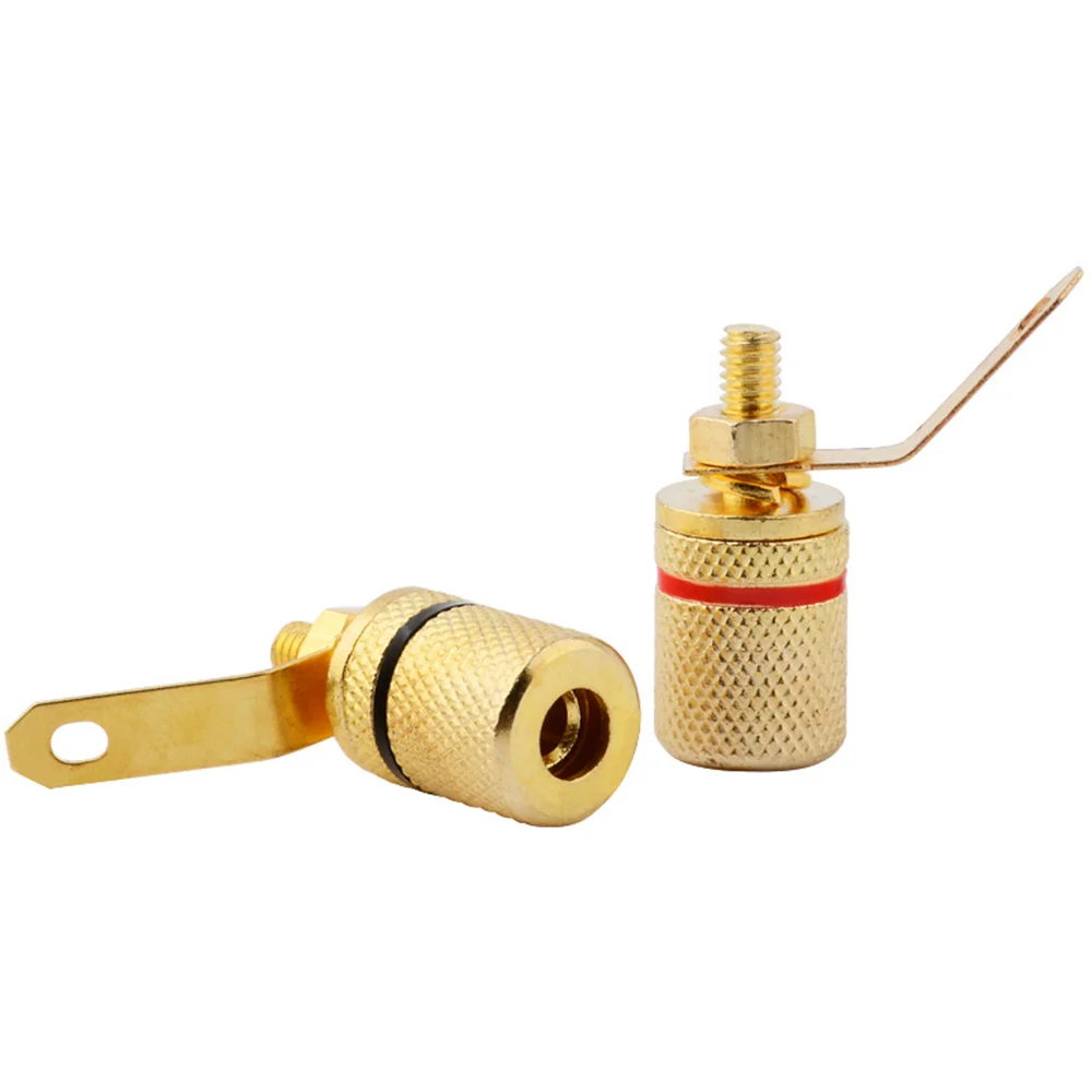 Musical Sound 4-Pack 4mm Banana Jack Binding Post Gold Plated Female Socket Plug Terminal Connector for Loudspeaker Amplifier