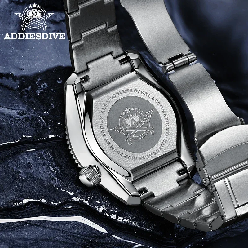 ADDIESDIVE Automatic Watch 300m Diver Stainless Steel Strap BGW9 Super Luminous Ceramic Bezel Men Sapphire Crystal Watches