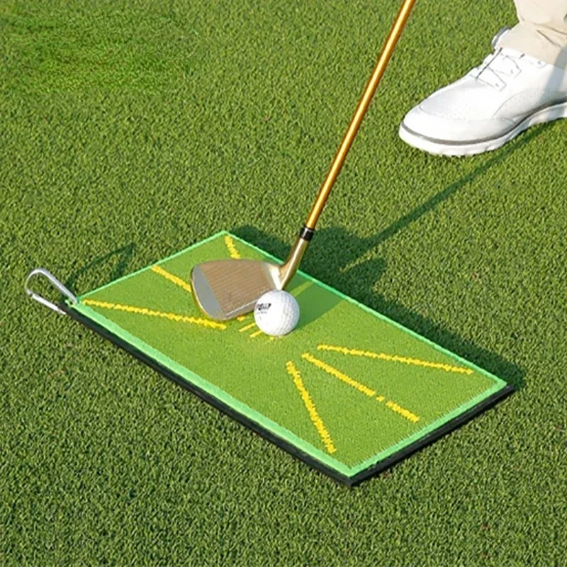 Golf Training Aid Putting Trainer Guide Green Swing Mat Golf Path Hitting Analysis Practice Golf Mat Divot Board