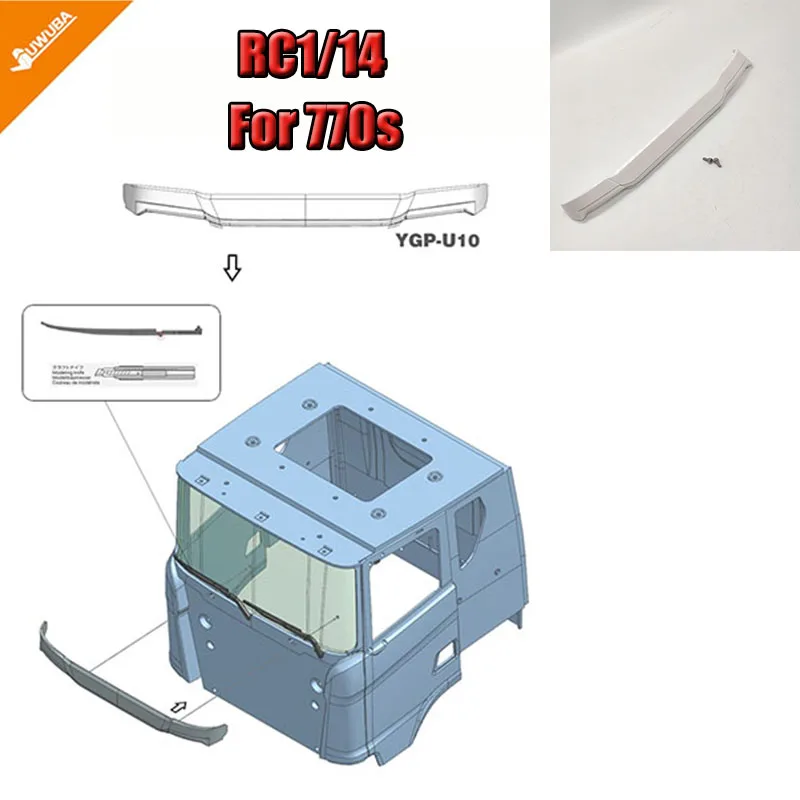 

Защита лобового стекла для радиоуправляемой модели трактора-грузовика 1/14 из АБС-пластика, для радиоуправляемой модели трактора-грузовика Tamiya 1:14 770S, декоративные аксессуары для самостоятельной сборки
