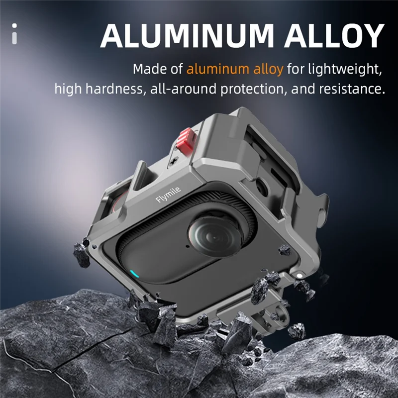 A34M-Flymile Cage untuk Insta360 GO 3 / GO3S Casing Bingkai Pelindung Sangkar Kamera Aksesori Dudukan Rilis Cepat Magnetik