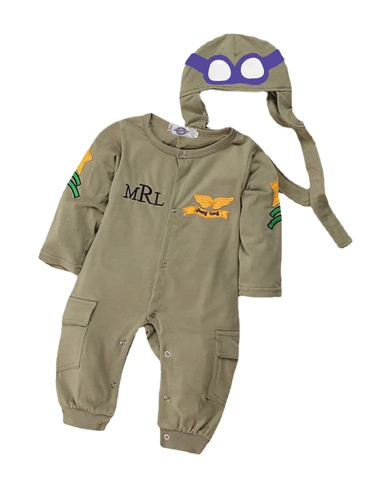 Smaller Size Baby Rompers Bonnet 2pcs Set Aviation Pilot Jumpsuit Bebe Clothing Jumpers One-Pieces Growing Grows Outfit