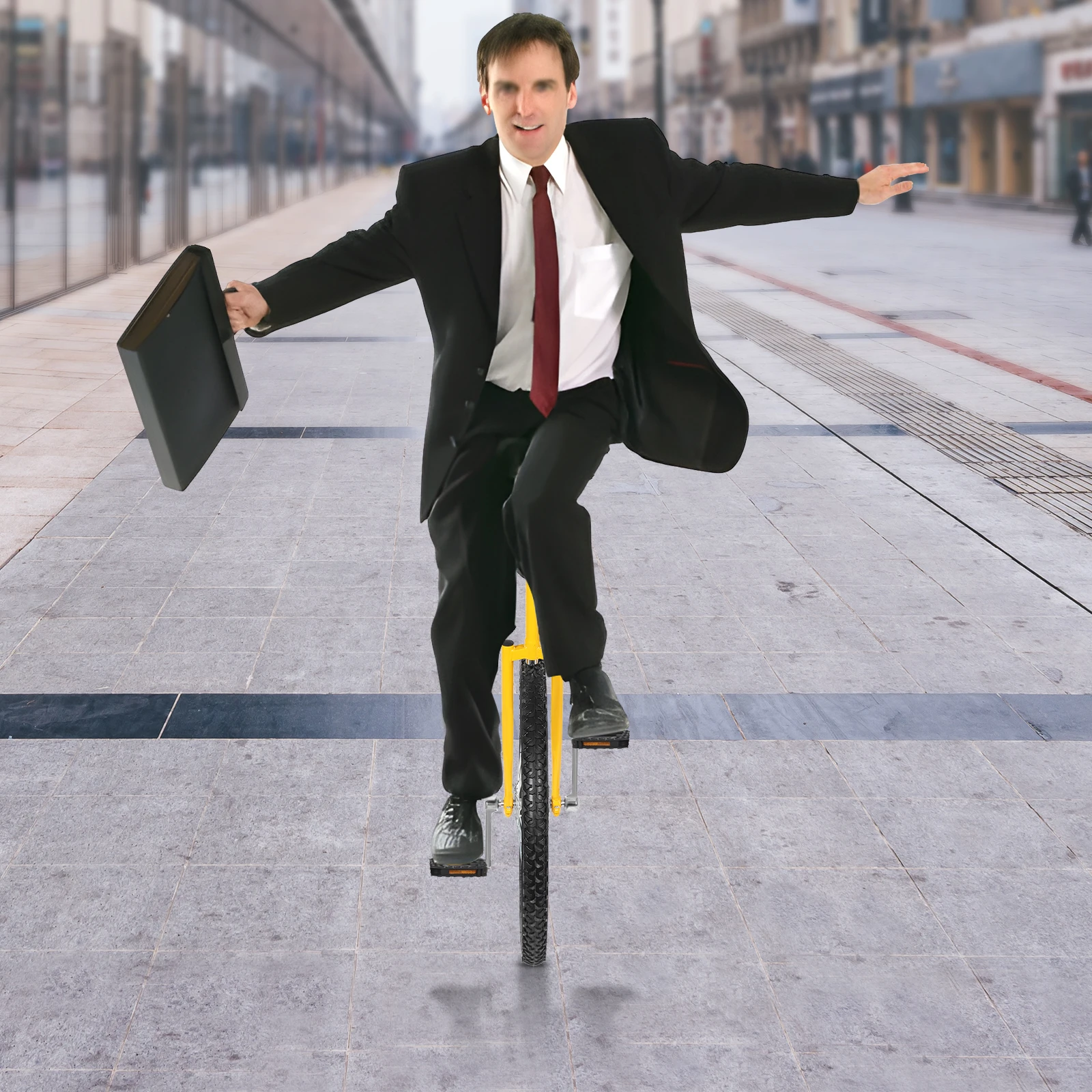 

24-дюймовый уличный одноколесный велосипед с герметичными шинами и регулируемой высотой для упражнений, желтый