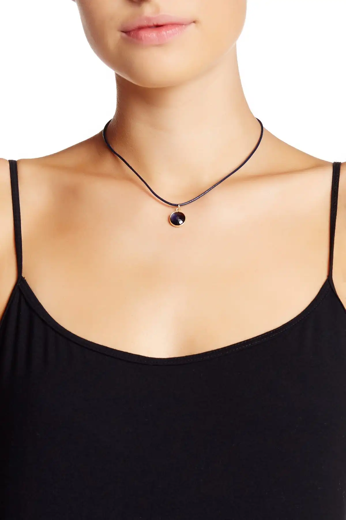 London Blue Crystal Briolette Choker Necklace