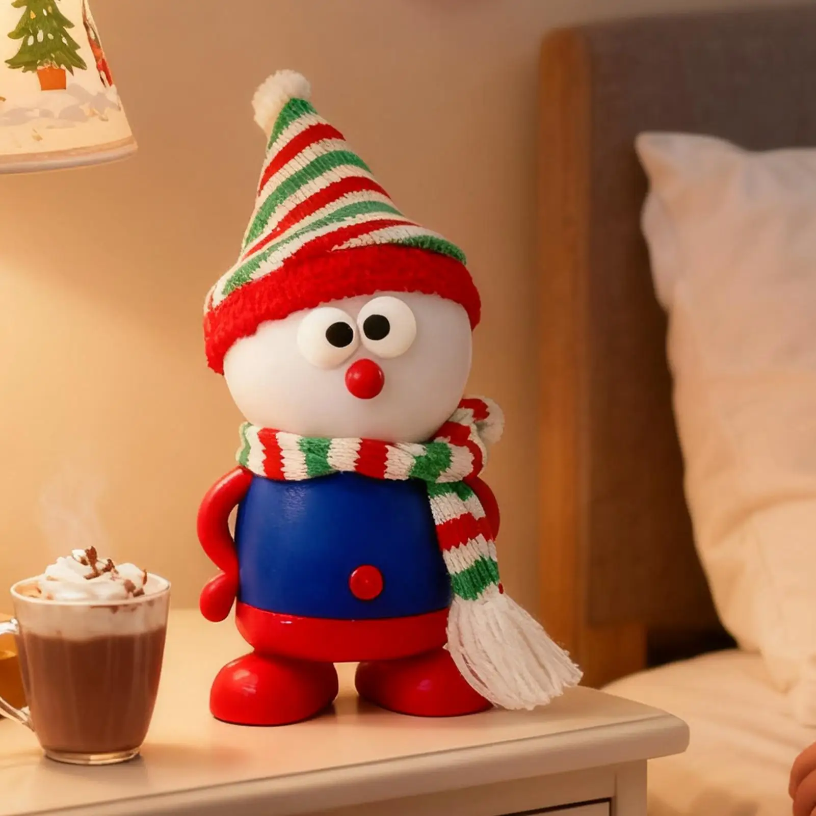 Snowman Night Light 3 Settings USB Charging Christmas Snowman Lamp Bedroom Dimming Lamp For Bedroom Nursery Kids Room Gathering