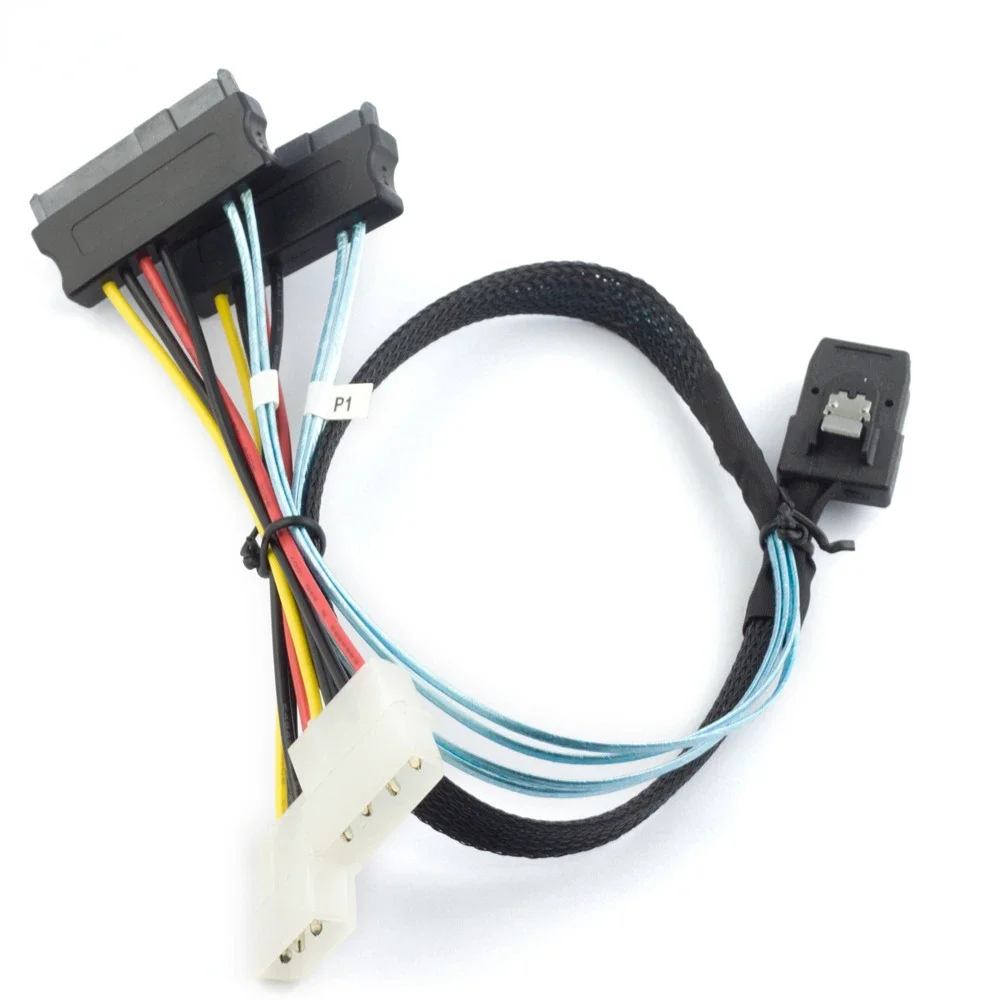 MINI SAS SFF-8087 TO 2 Ports MINI SAS SFF-8482 Adapter Cable