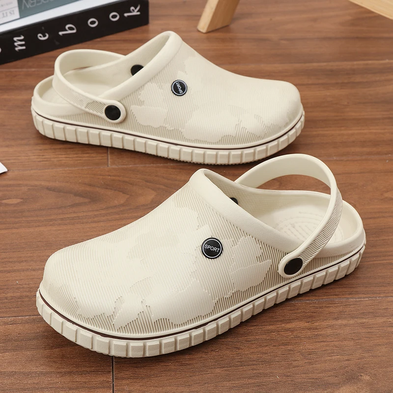 

Wear-Resistant Toe-Toe Slippers for Men's Summer Outer Wear Thick-Soled Fashionable Large Size Youth Outdoor Dual-Use Beach Driving Non-Slip Garden Shoes
