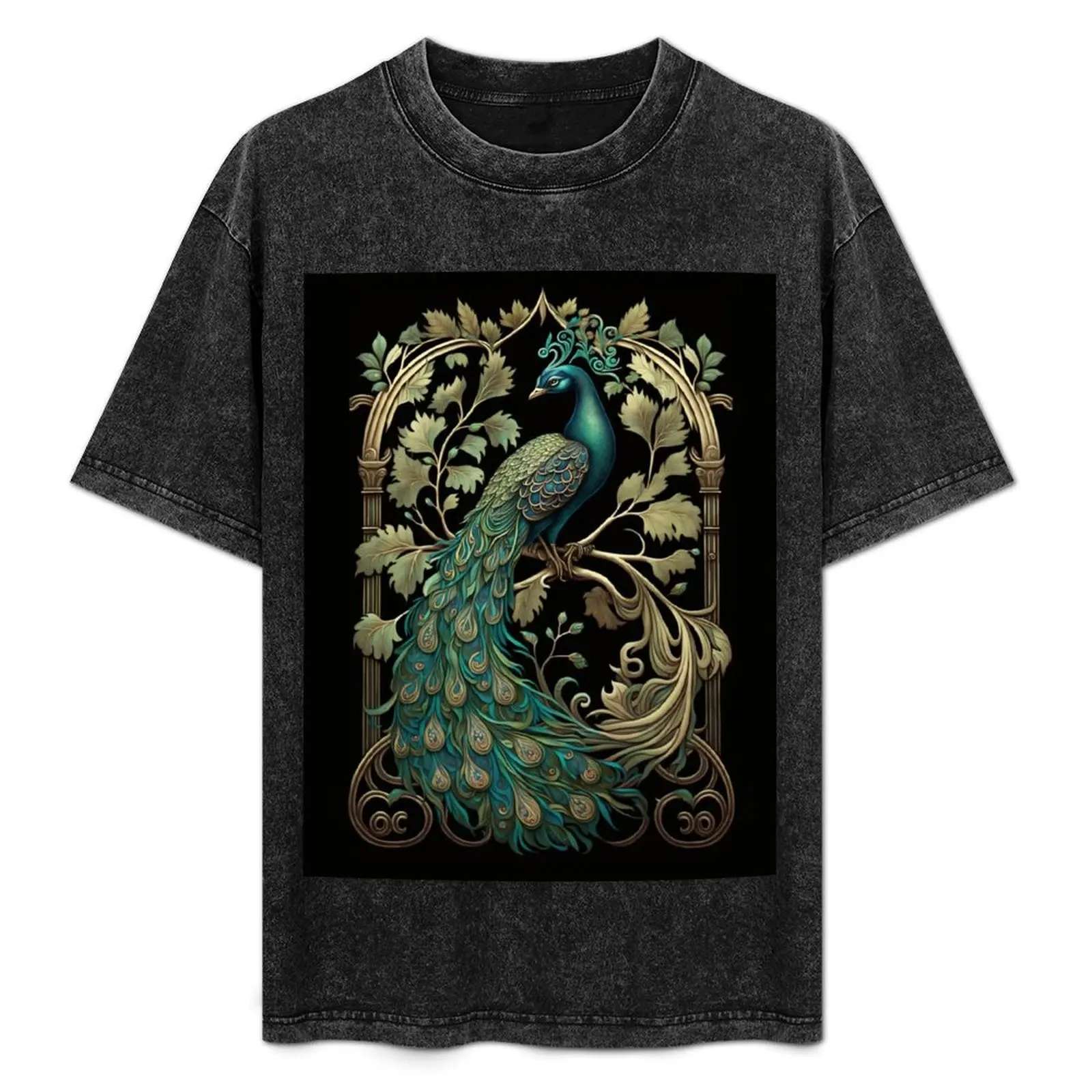 

Peacock - Art Nouveau Style T-Shirt plus sizes anime stuff men clothes