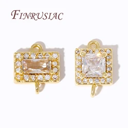 18 K Altın Kaplama Zirkon Kristal Kolye Charms Bağlayıcı Takı, Bilezik Bağlantı Aksesuarları DIY Takı Yapımı Malzemeleri