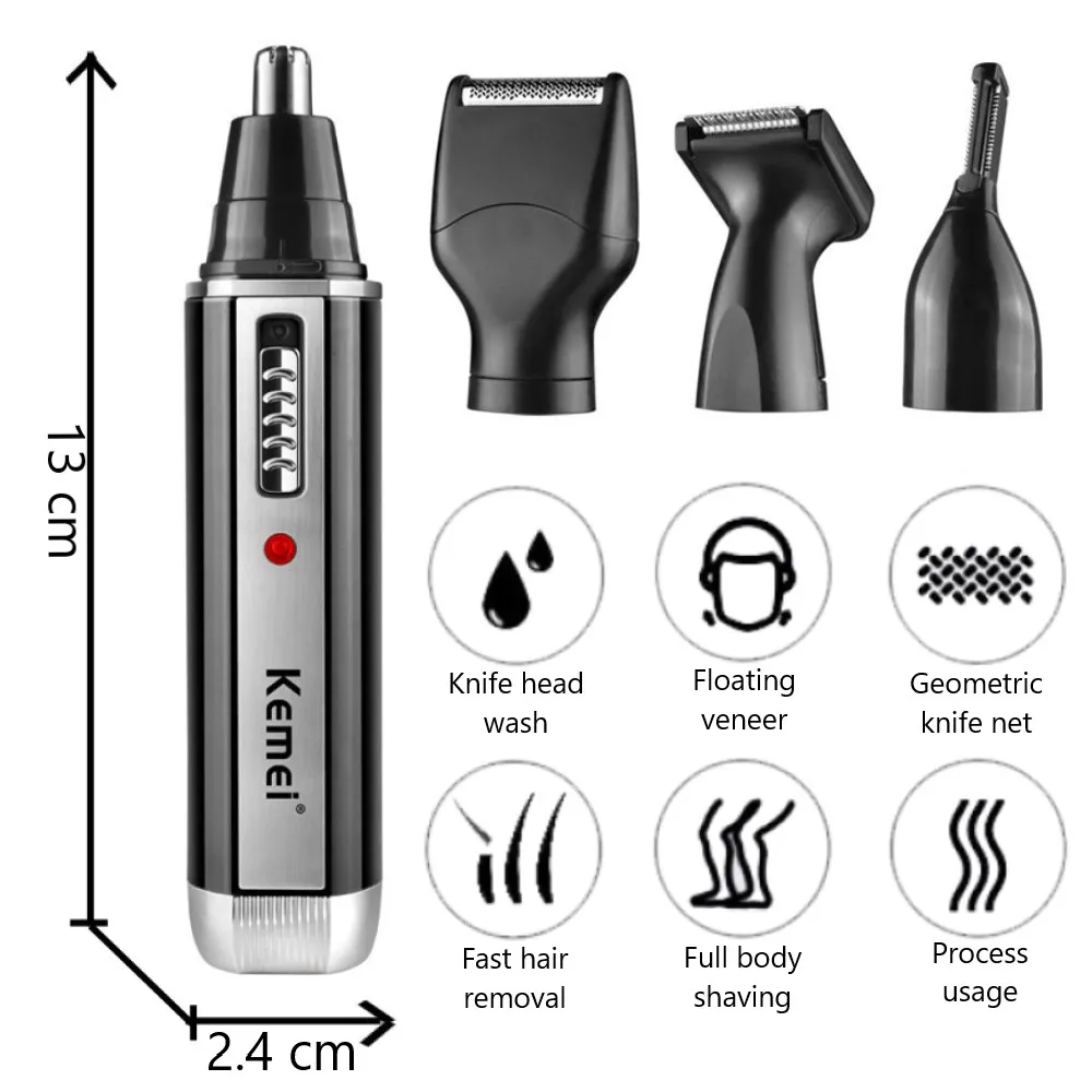 4in1 rechargeable nose trimmer beard trimer for men ear eyebrow nose hair trimmer for nose and ear hair removal cleaning machine