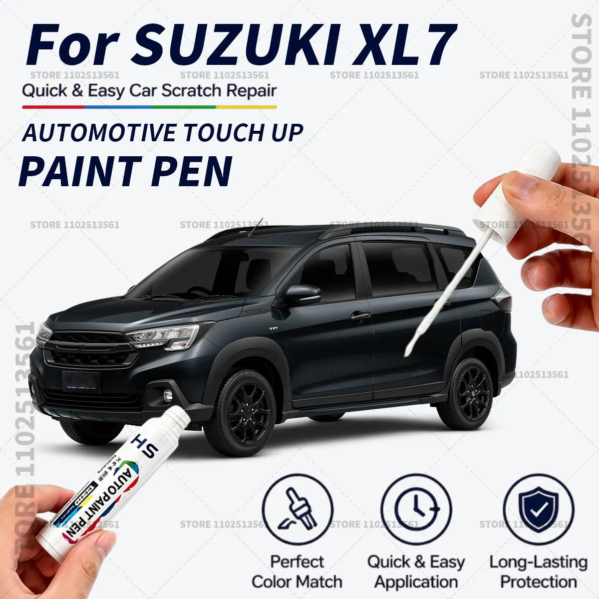 For SUZUKI XL7 White Black Blue Quick Dry Car Touch Up Paint Pen Auto Scratch Repair Brush for Paint Chips Scratches and Scuffs