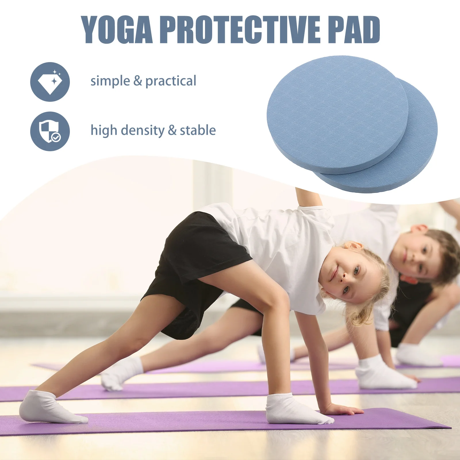 Almohadillas redondas de soporte para Yoga, cojín antideslizante portátil para rodilla y codo, estera gruesa y cómoda para ejercicio, protección para entrenamiento de Pilates y gimnasio, 2 uds.