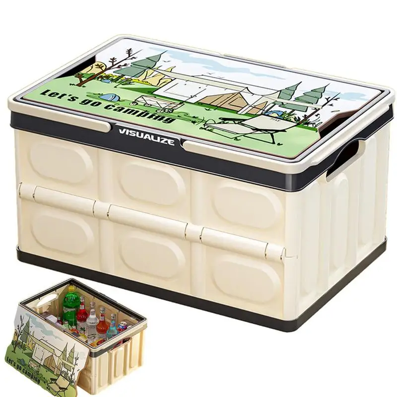 

Folding Storage Boxes Car Folding Bins Outdoor Picnic Folding Storage Box Portable Camping Storage Box For Picnics Camping