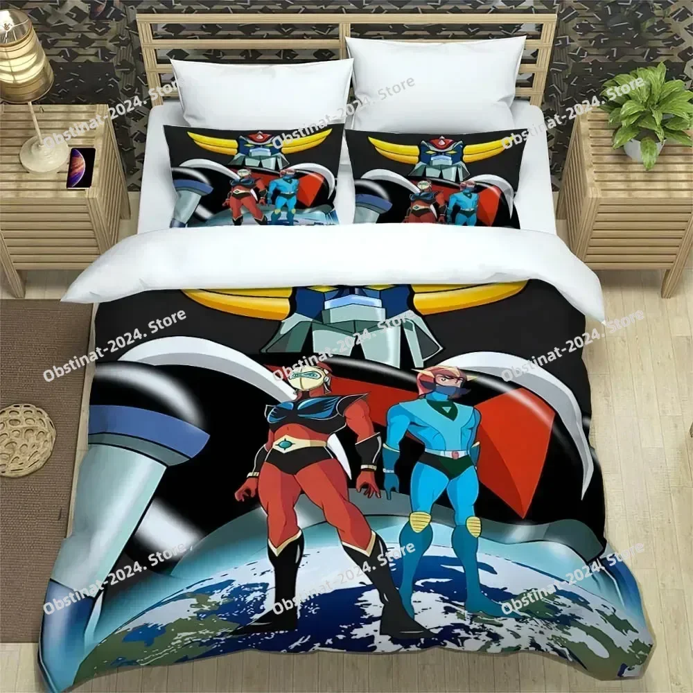 

UFO ROBO GRENDIZER GOLDORAK Bedding Set Printed Bed Set With Pillowcase Bed Duvet Cover Soft Single Double Queen Super King Size