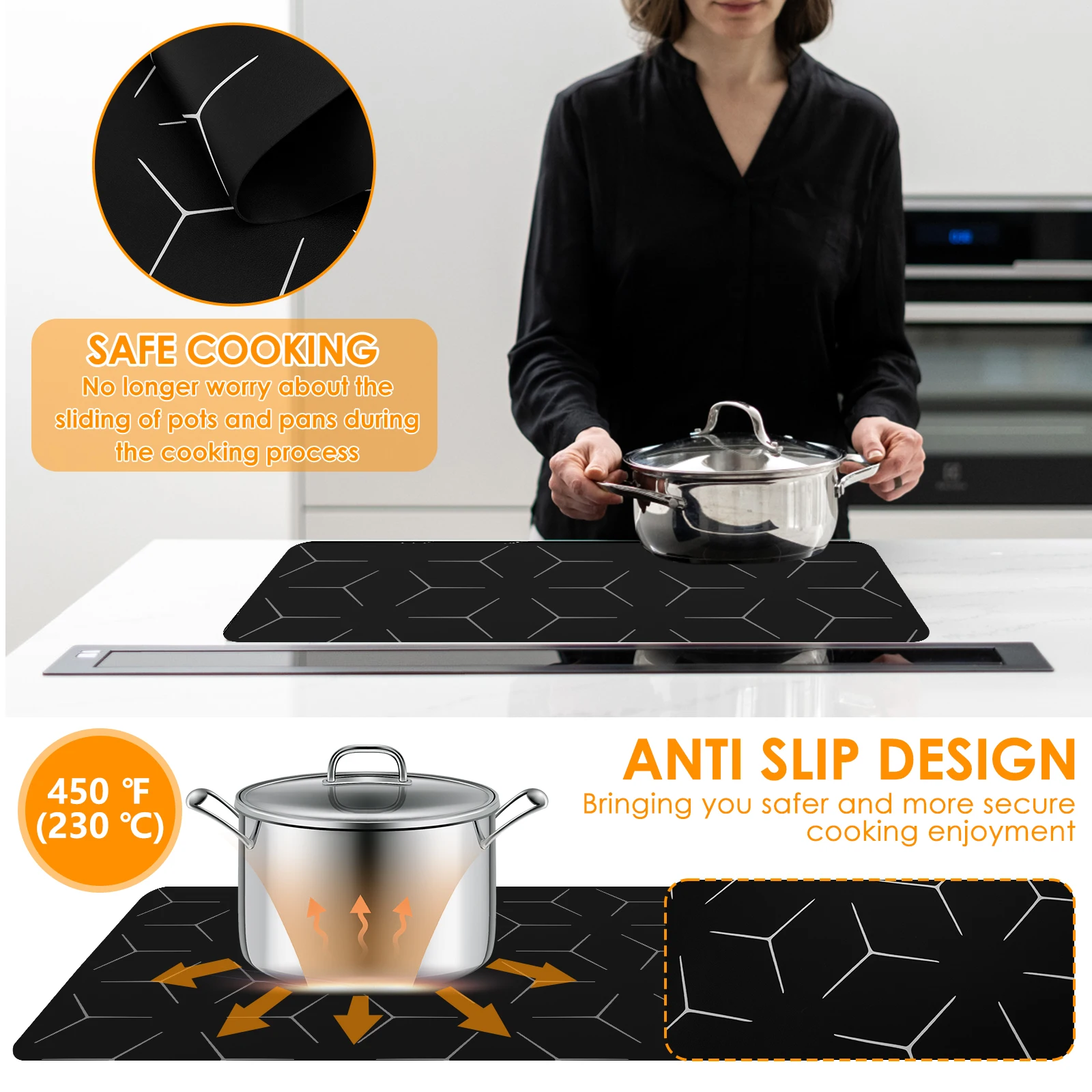 Induction Hob Protector Mat Silicone Cooktop Mat Fireproof Protection Induction Baking Plate Protector Kitchen Accessories