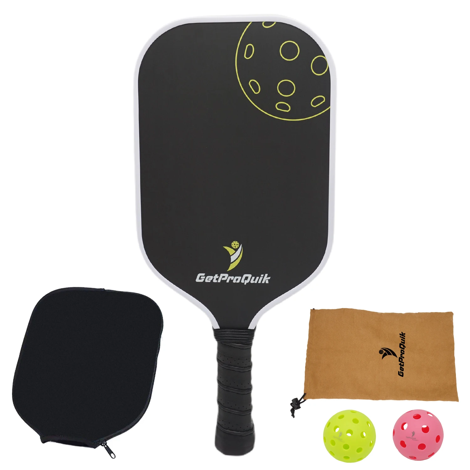 

GetProQuik Switch T700 Pickleball Paddle Carbon Fiber Surface with Durable Grit Surface 16MM Honeycomb Core Pickleball Racket