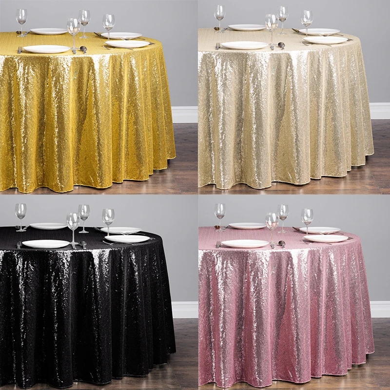 

Sequin Tablecloth Round Rose Gold for Wedding Party Birthday Bridal Baby Shower, Hotels Banquet, and Other Events Decorations