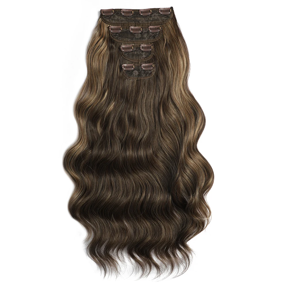 الحيوي الجسم موجة كليب في وصلات الشعر 22 بوصة 4 قطعة/الوحدة 220 جرام لينة الطبيعية ألياف مقاومة للحرارة كليب في الشعر الاصطناعية #3