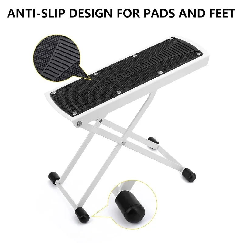 Pedicure Foot Rest 6 Heights Adjustable Sturdy Manicure Foot Rest Toenail Care Stand with Non-Slip Rubber Adjustable Foot Pedal