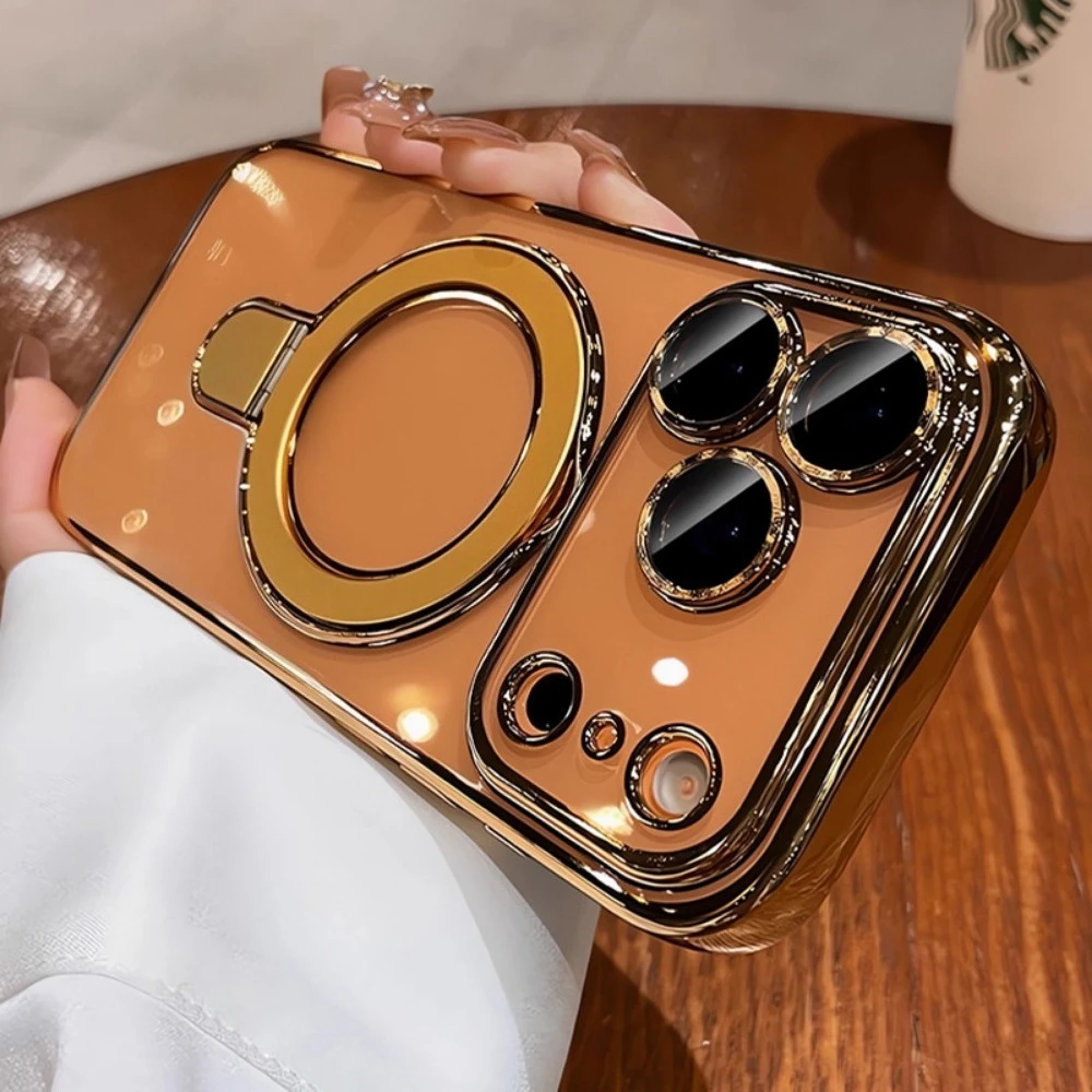 

Чехол с магнитным креплением для iPhone 17/16/15/14/13/12/11Pro Max, прозрачный силиконовый защитный чехол с защитой от падения