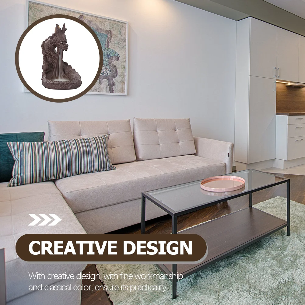 

Backflow Incense Burner Chinese Dragon Design Purple Sand Craft for Meditation Bedroom Decor Home Office Relaxation Aid Sleep