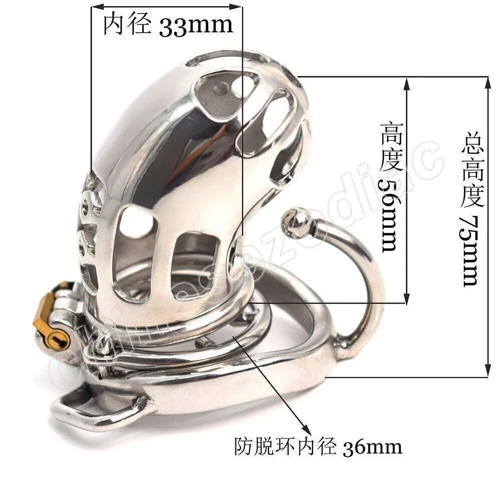 Anel de arco de aço inoxidável castidade dispositivo de gaiola longa anel de bloqueio de restrição brinquedo sexual adulto