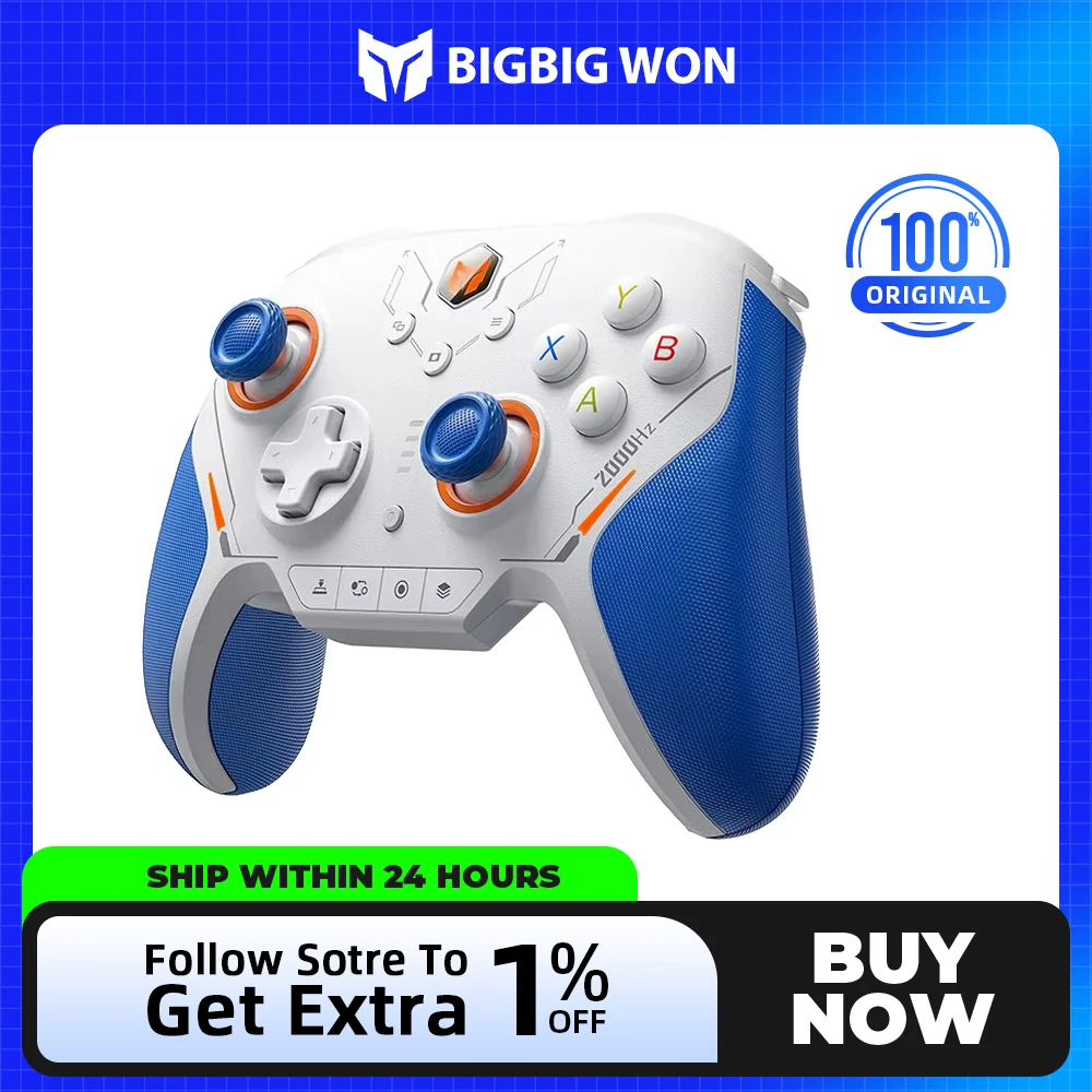 BIGBIGWON Blitz 2 TMR Star Flash Wireless Bluetooth Gamepads Somatosensory Controllers Customized 2000HZ For NS PC Steam Game