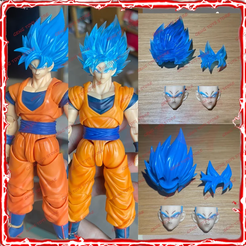 

JEsse Toy Dragon Ball LEFMA Son Goku Shf Ssj2 Blue Headsculpts Accessories Kit Model Action Figures Anime Parts Toys Collection
