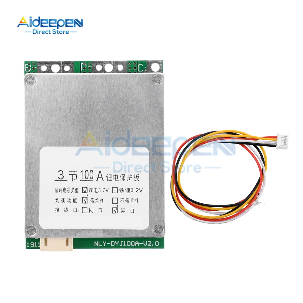 3S Bms 12V 65A 100A Li-ion Ternary Lithium Battery Protection Circuit Board Li-polymer Balance Charging Module With Equalizer