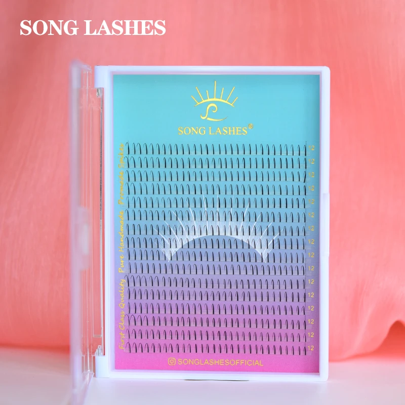 Song Lash Pre Made Volume Spike Lashes 0.07 C D 8-18mm Silk Spikes Eyelash Extension Makeup Individual Cilios