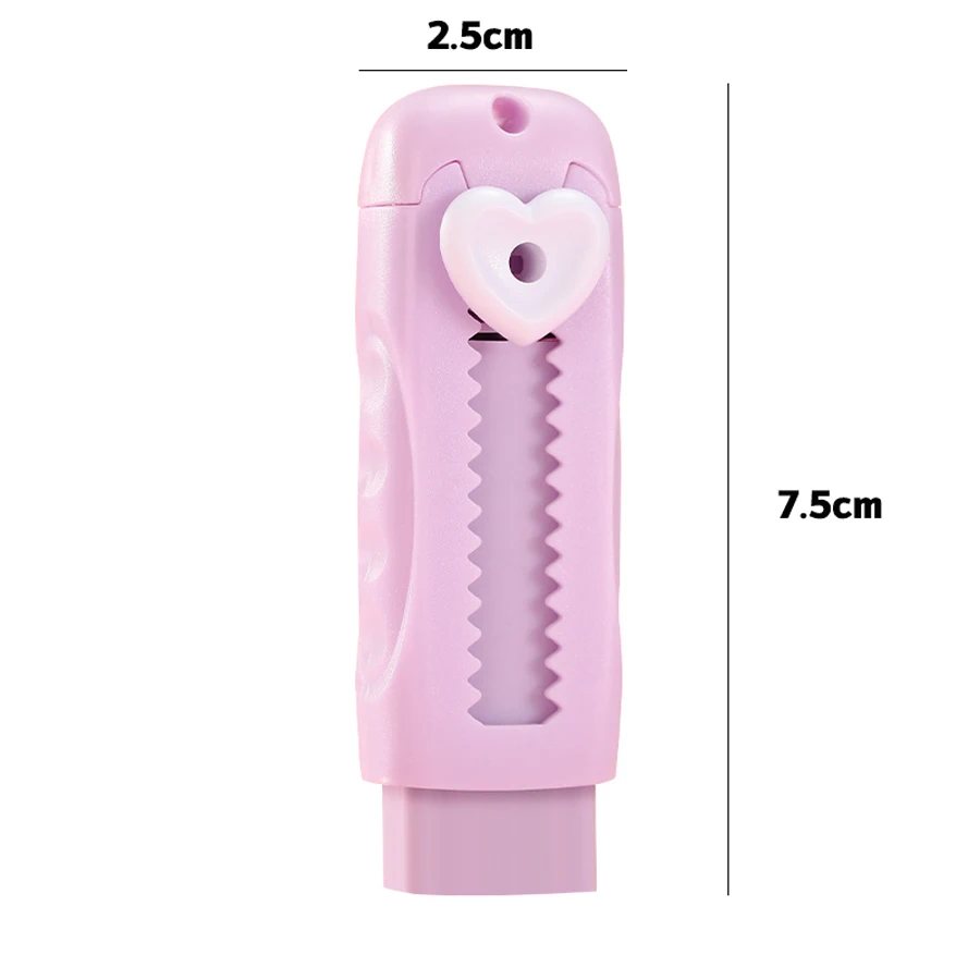 Adorable Macaron-Colored Heart-Shaped Eraser Durable ABS Material Pull-Push Design Suitable for Office And School Use
