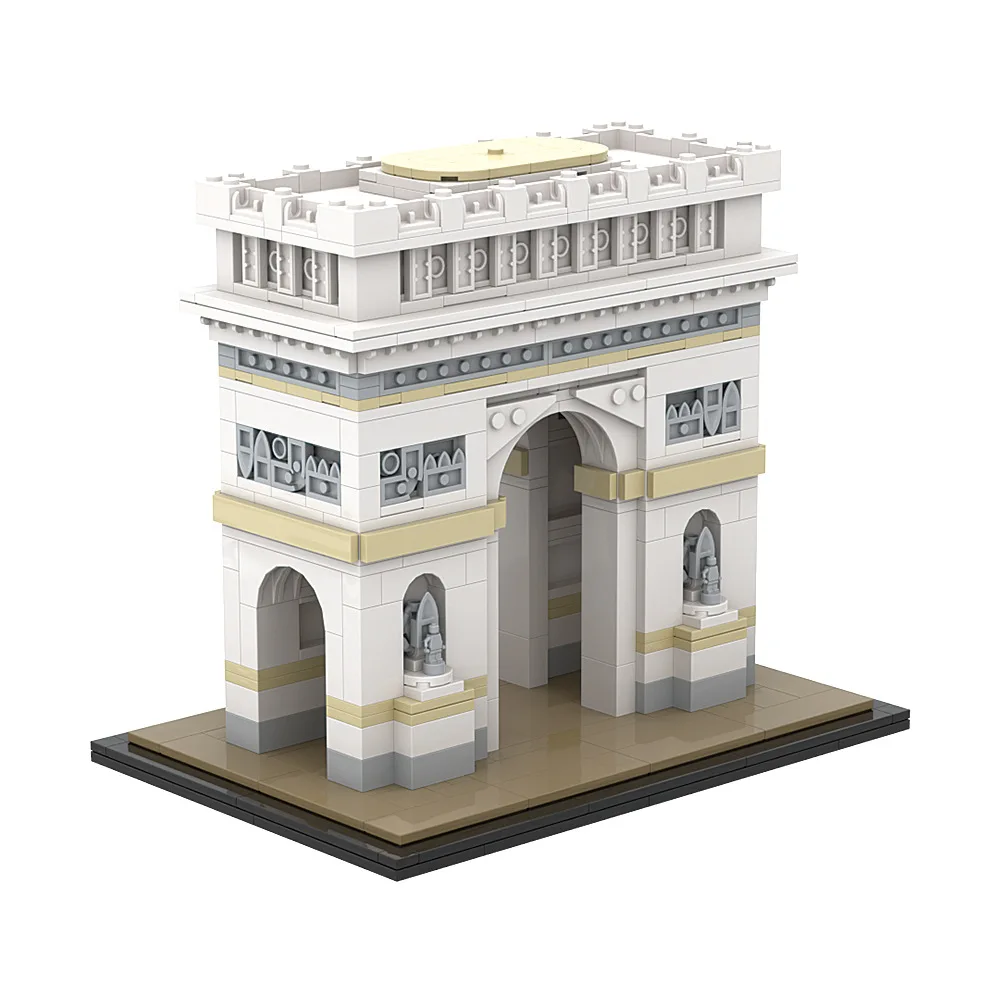 Kit de construcción de arco Triumph de 603 piezas, modelo icónico de arquitectura europea para adultos, regalo de coleccionista DIY con caja de color
