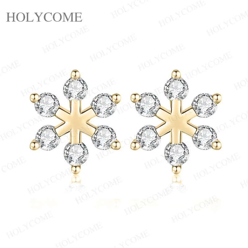 D-Farbige Moissanit-Ohrringe S925 Sterling Silber Schneeflocken-Ohrstecker Schwarz/Champagner für Damen Jubiläum Party Feiner Schmuck Geschenk – Detail 8