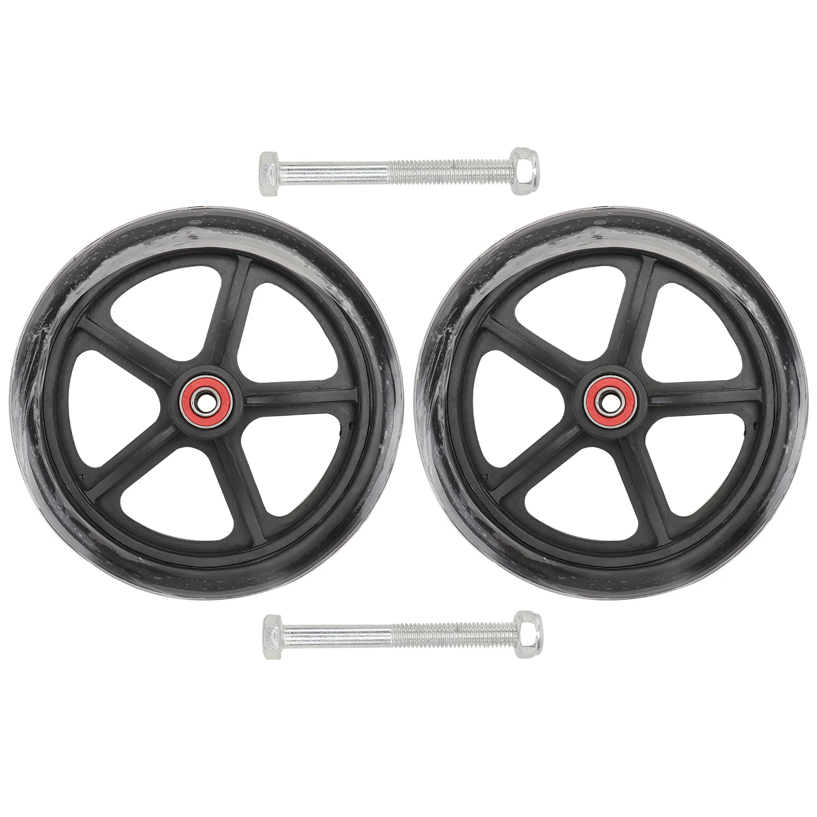 

2pcs 7 Inch Wheelchair Accessories Solid Tire Front Wheels Replacement for Manual Wheelchair Smooth Quiet Bearings