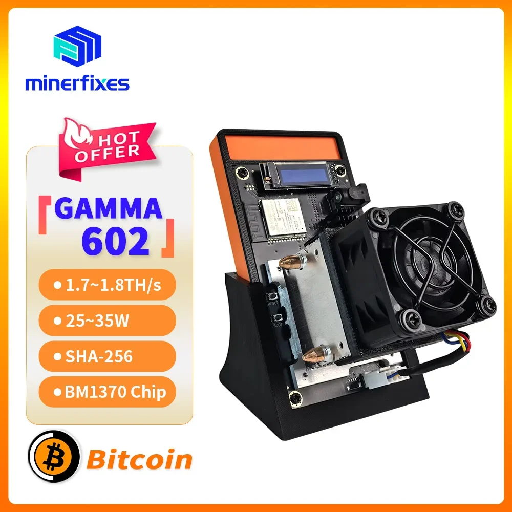 Minerfixes Gamma 602 1.7TH/s BM1370 Minerador BTC de Antminer S21 Pro Asic, Máquina de Mineração Solo de Bitcoin Cripto de Código Aberto para Loteria