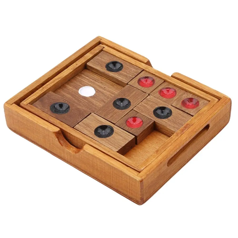 Klotski Holzschieber-Fluchtpuzzle, Schiebepuzzle, Huarong-Straße, chinesisches Huarong-Schiebepuzzle, klassischer Spielwürfel, Familienspiel