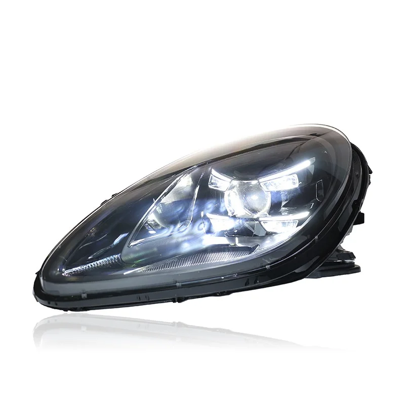 New High-End Full LED Daytime Running Light Lens for Porsche Macan 14-20 Headlight Assembly Modification 12V 6000K Color