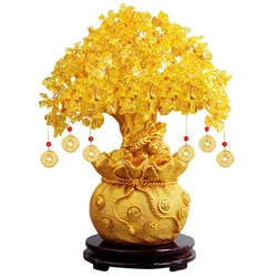 Chinese Style Lucky Tree Fengshui Ornaments Bonsai Wealth Craft Home Decor〔YY33〕