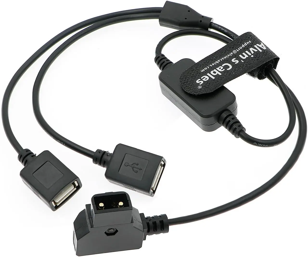 

Alvin's Cables D-tap Male to Dual USB Female Port 5V 2A Адаптер кабеля питания для Anton Bauer V-Mount Gold Mount Battery
