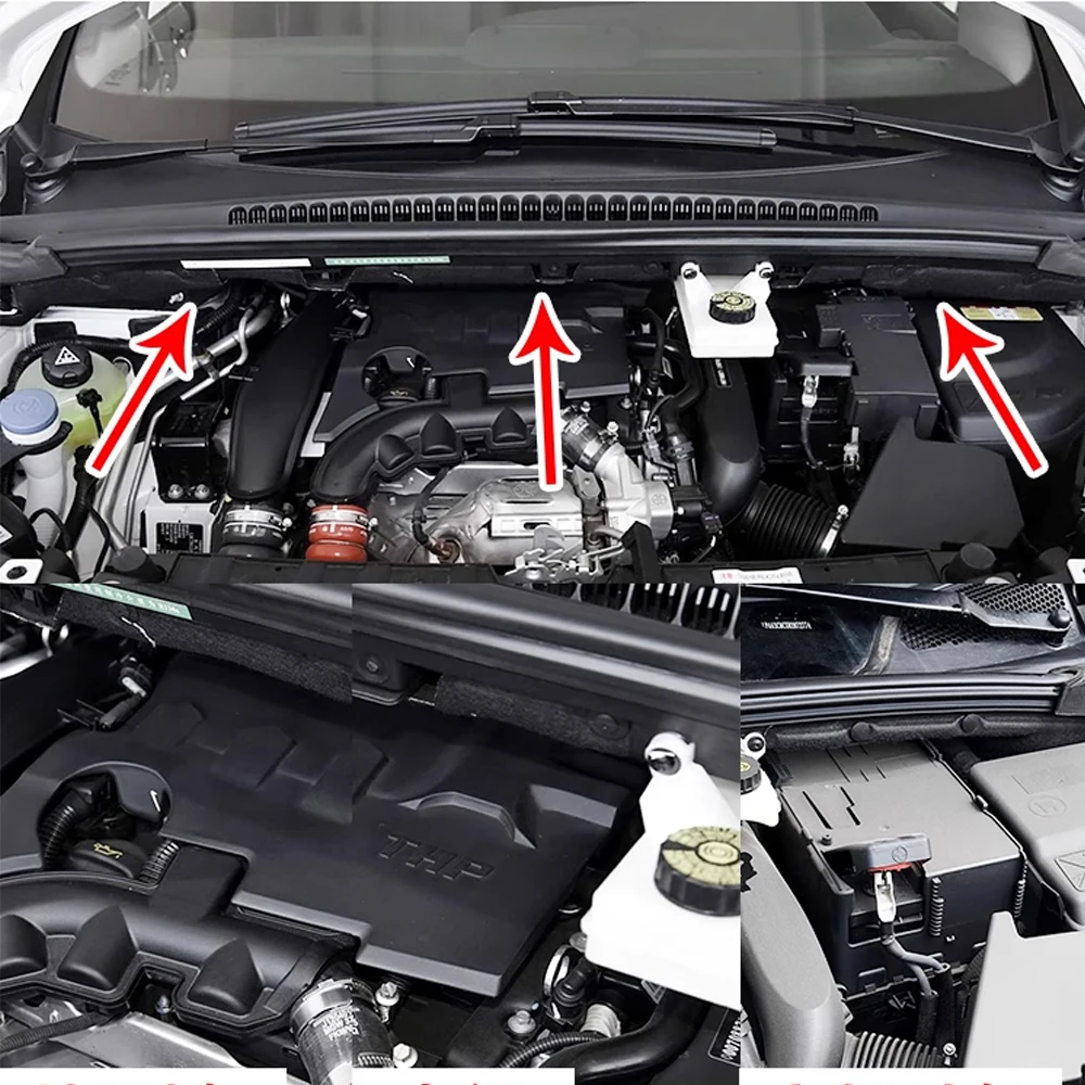 Car Engine Insulation for Peugeot 3008 T84 2008~2016 2009 2010 Hood Lower Soundproof Heat Cotton Pad Liner Cover Part Accessorie