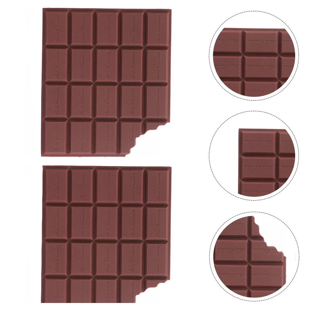 2 Pcs Self-adhesive Pad Modeling Student Chocolates Brown Notebook Scented Shaped Page Paper Pvc Coffee Mini Notes