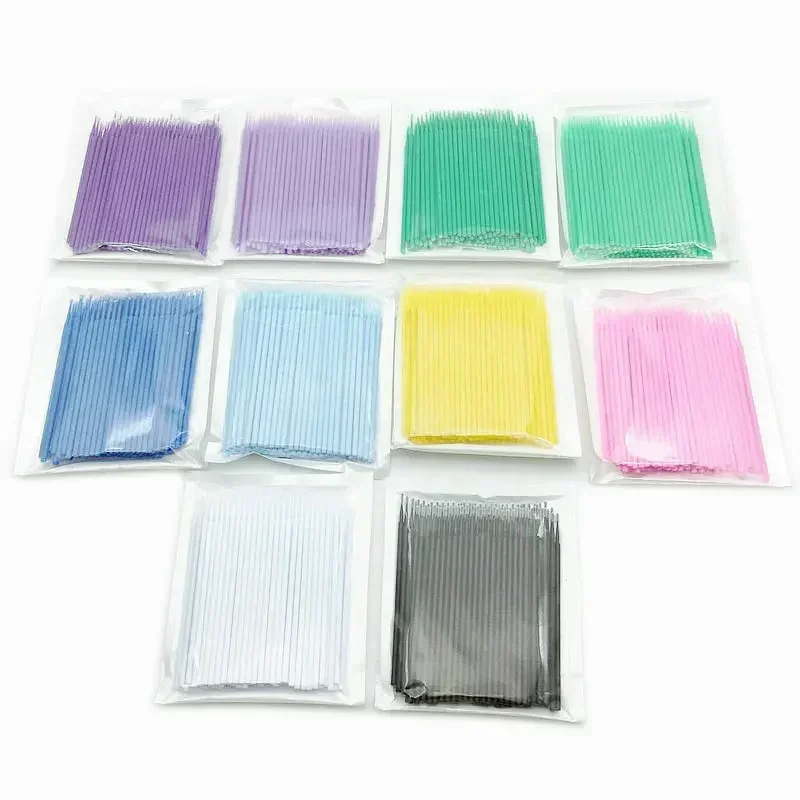 100pcs/pack Disposable Cotton Swabs Eyelash Brushes Cleaning Swab Natural Eyelashes Remover Tattoo Micro Applicator