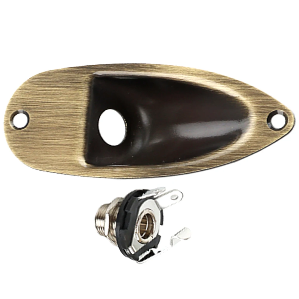 

Guitar Input Jack Boat Style Metal Jack Plate Rust Resistant Output Input Plug Socket for Electric Guitar Parts