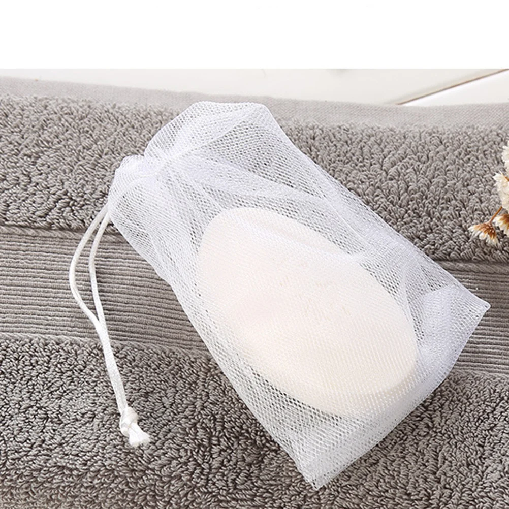 

10Pcs Cleansing Foaming Nets Multi-Purpose Soap Bag Facial Body Wash Comfortable Texture Easy Bubbles White Foaming Nets