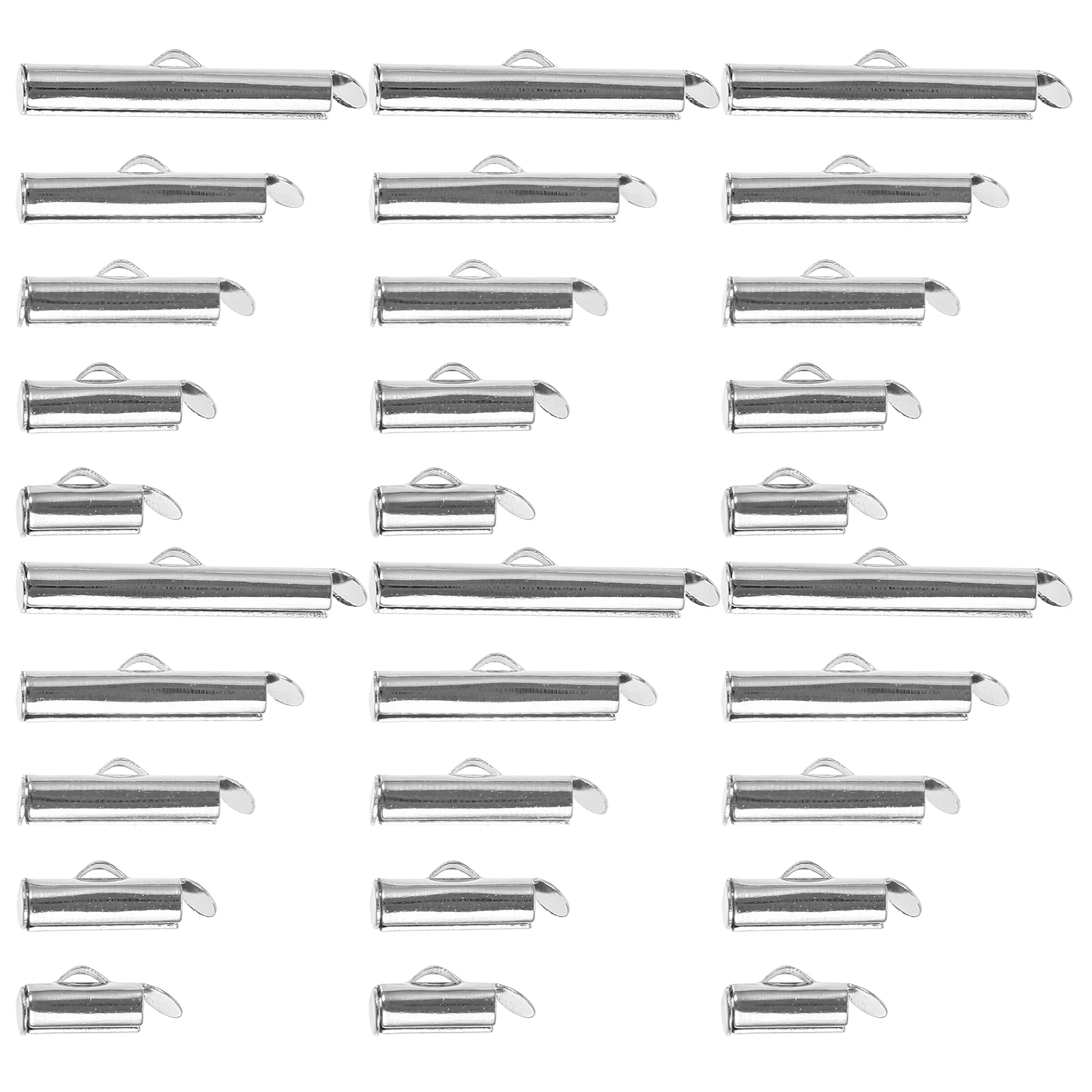 

Sliding End Clamp Beading Tubes Slider Clasp Metal Line Caps Cord Ends Tube Jewelry Accessory Connecting Component