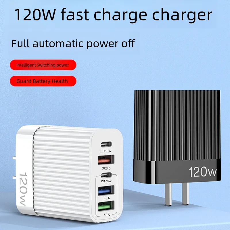 USB C Charger 120W PD Type C Charger Dual Ports Fast Charging For Samsung Xiaomi 14 Ultra iPhone 11 13 14 Travel Charger Adaptor